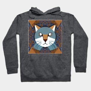 Portrait of a gray cat Hoodie